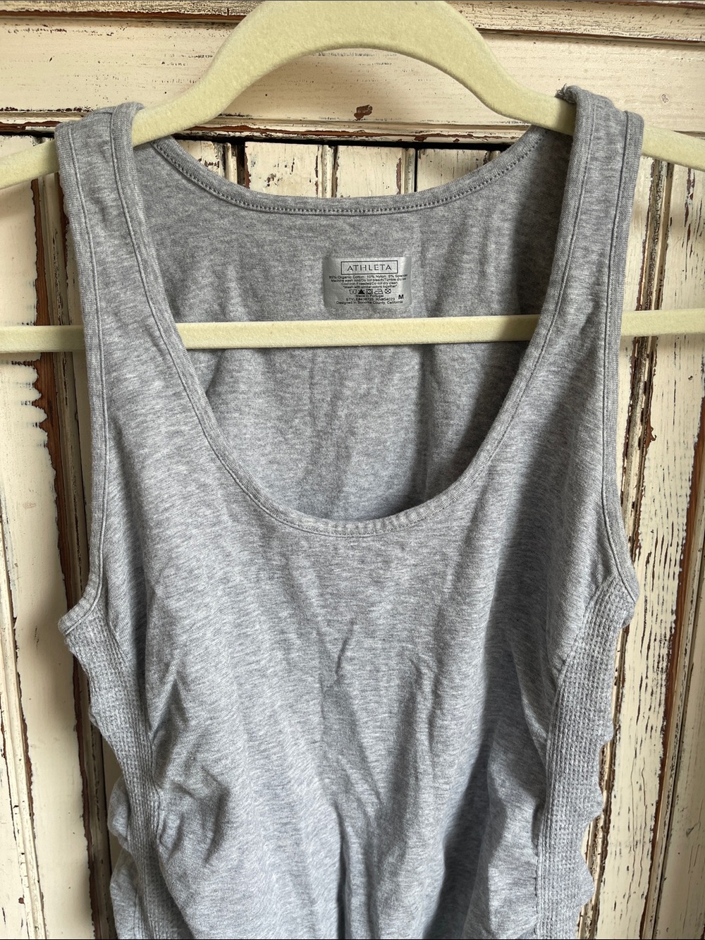 Athleta Gray Lightweight Ruched Racerback Tank - Picture 2 of 3